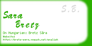 sara bretz business card